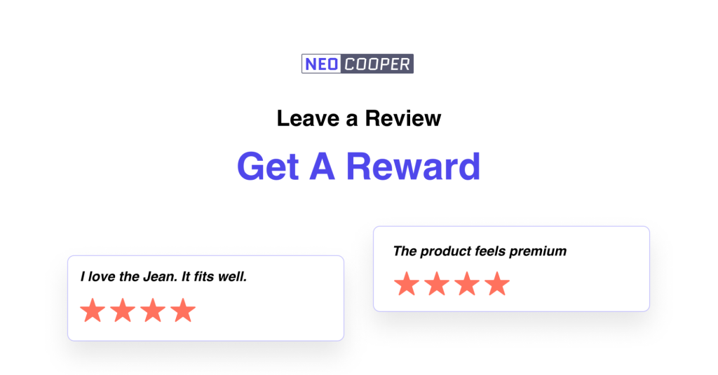 Reward customers for product reviews