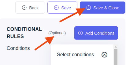 save and close optional