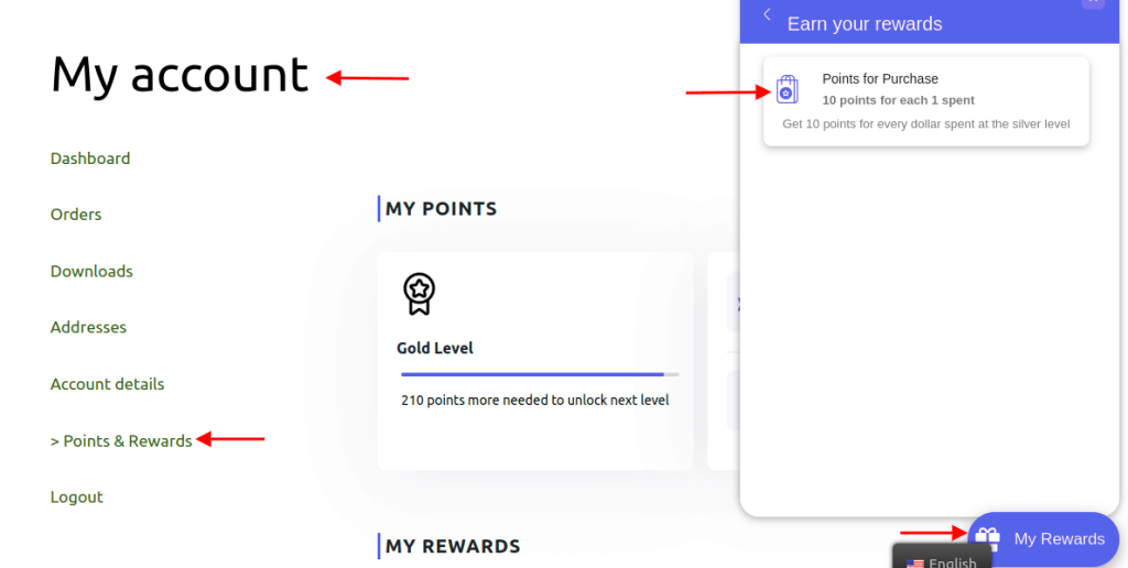 Discover tiered loyalty program via launcher widget