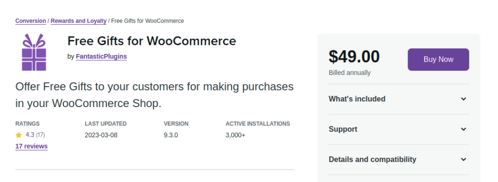 Free gifts for WooCommerce by FantasticPlugins