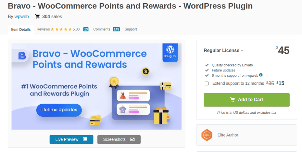 WooCommerce WordPress Rewards plugin by Bravo