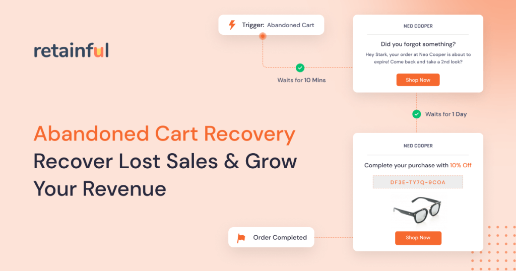 Abandoned cart recovery plugin by Retainful