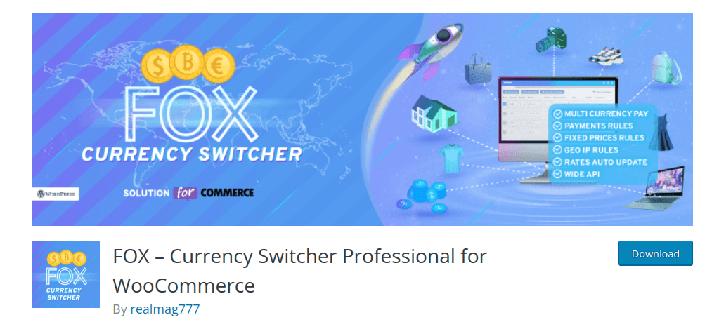 Currency switcher professional for WooCommerce by FOX