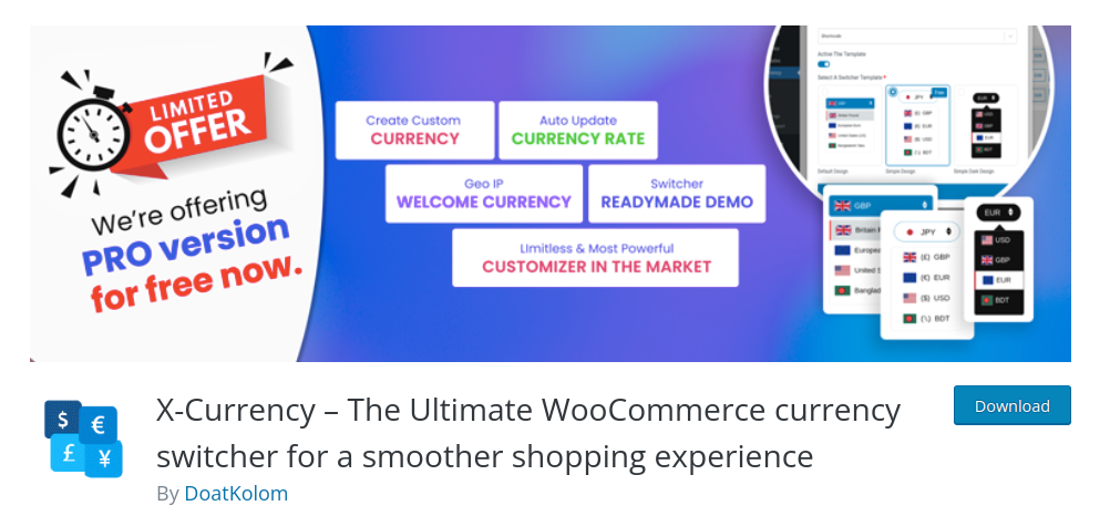 Ultimate WooCommerce currency switcher