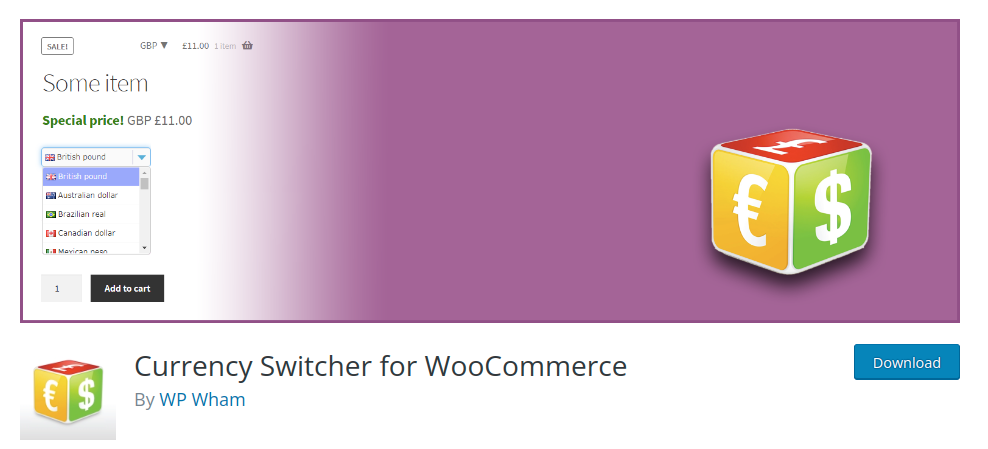 WP Wham’s currency switcher for WooCommerce