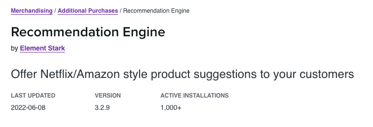 Recommendation engine