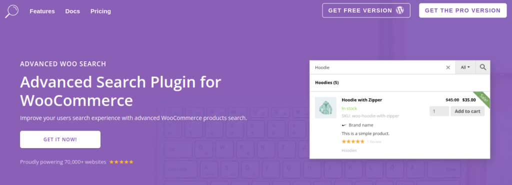 Advanced search plugin for WooCommerce