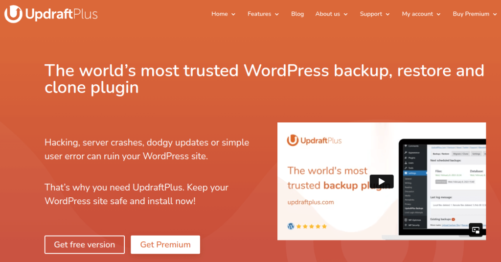Updraft WordPress Backup Plugin