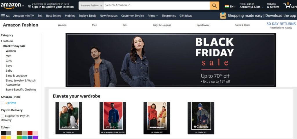 Attractive poster of Amazon Black Friday sale