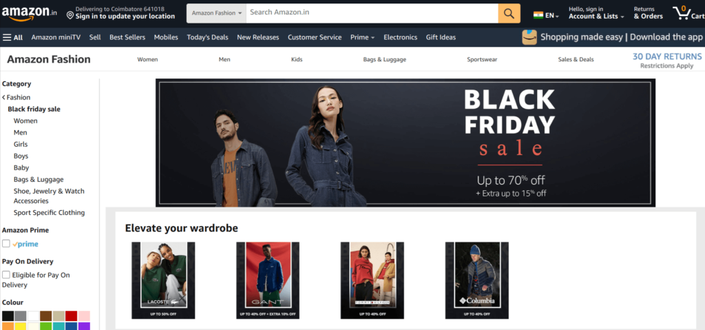 Attractive poster of Amazon black friday sale