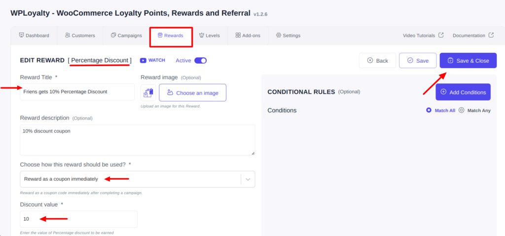 Creating rewards in WPLoyalty 