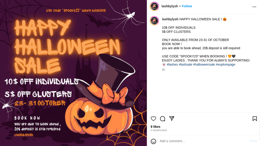  Post of spooky social media campaign