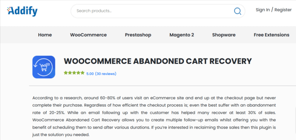 Abandoned Cart Recovery by Addify
