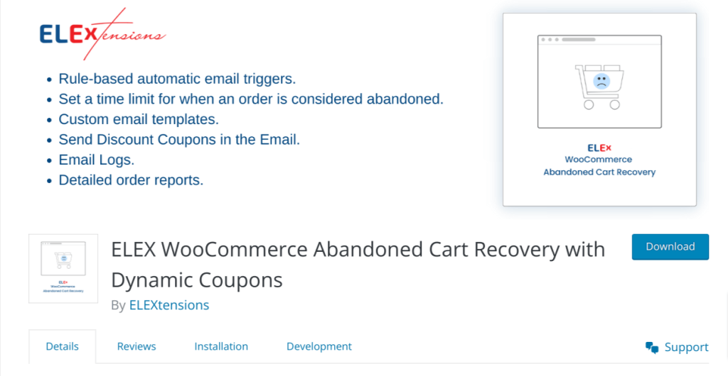 ELEX WooCommerce Abandoned Cart Recovery