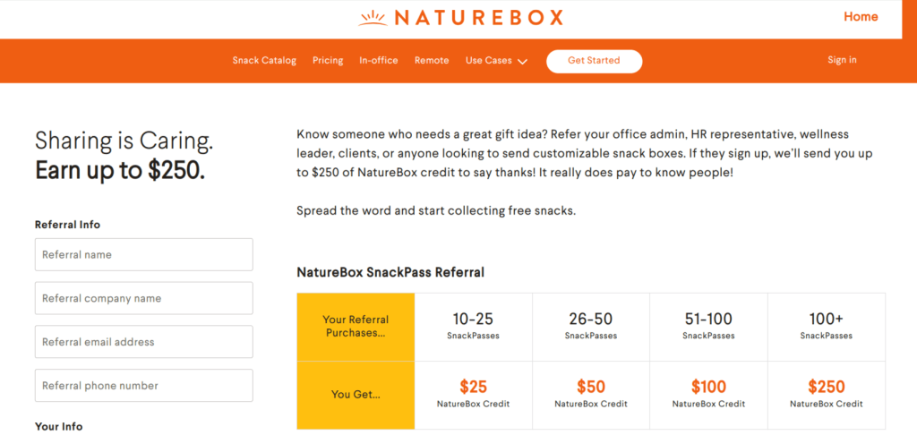 NatureBox referral program