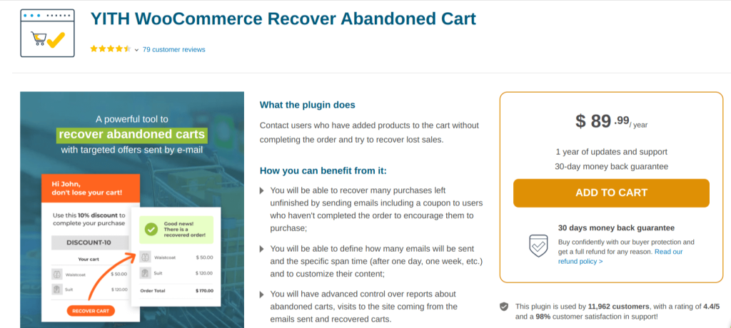 Yith WooCommerce Recover Abandoned Cart