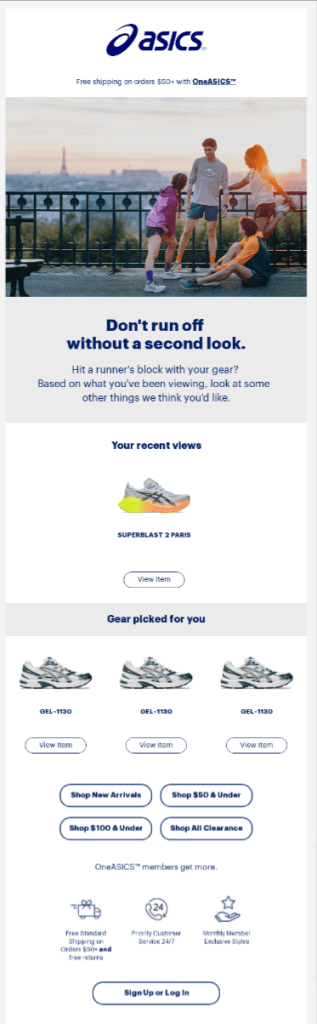 Adidas cart abandonment email showing forgotten items, with a 'Login' button and a Cyber Monday free shipping offer