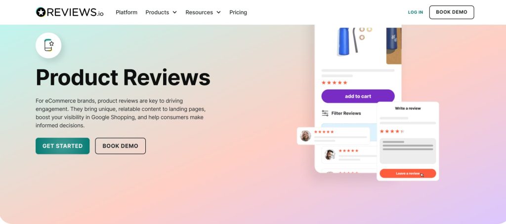 product reviews page of REVIEWS.io