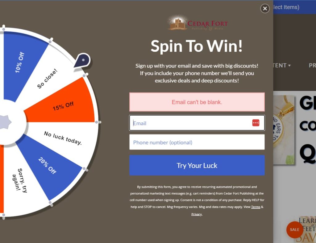 Cedar Fort’s spin to win gamified loyalty program