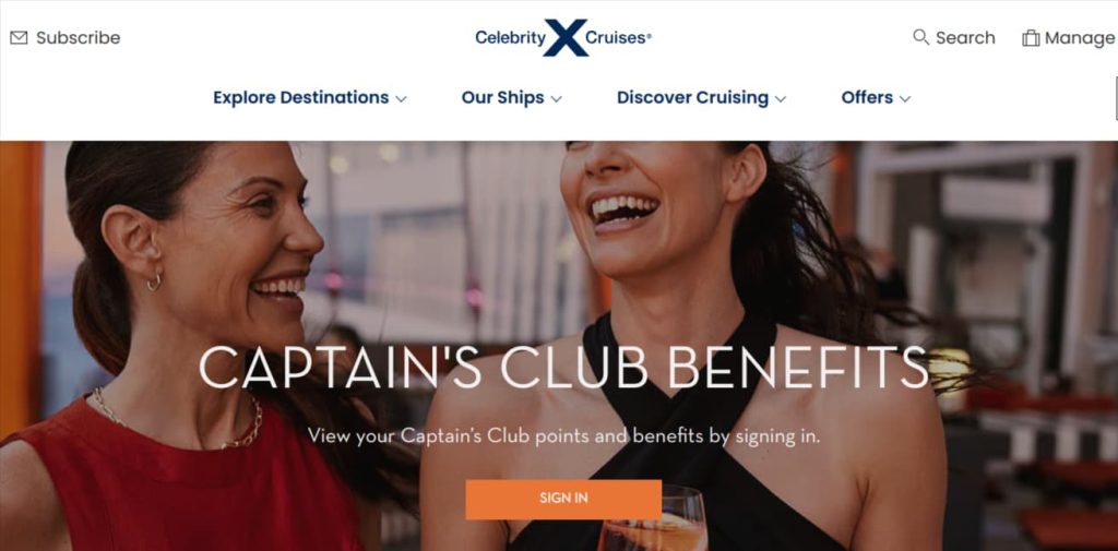 Celebrity Cruises’s Captain’s club loyalty program