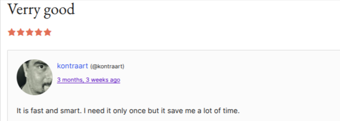 Customer highlights how this plugin saved lot of time