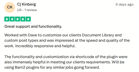 Trust pilot Users highlight the functionality and customization features of this WooCommerce discount plugin via shortcodes.
