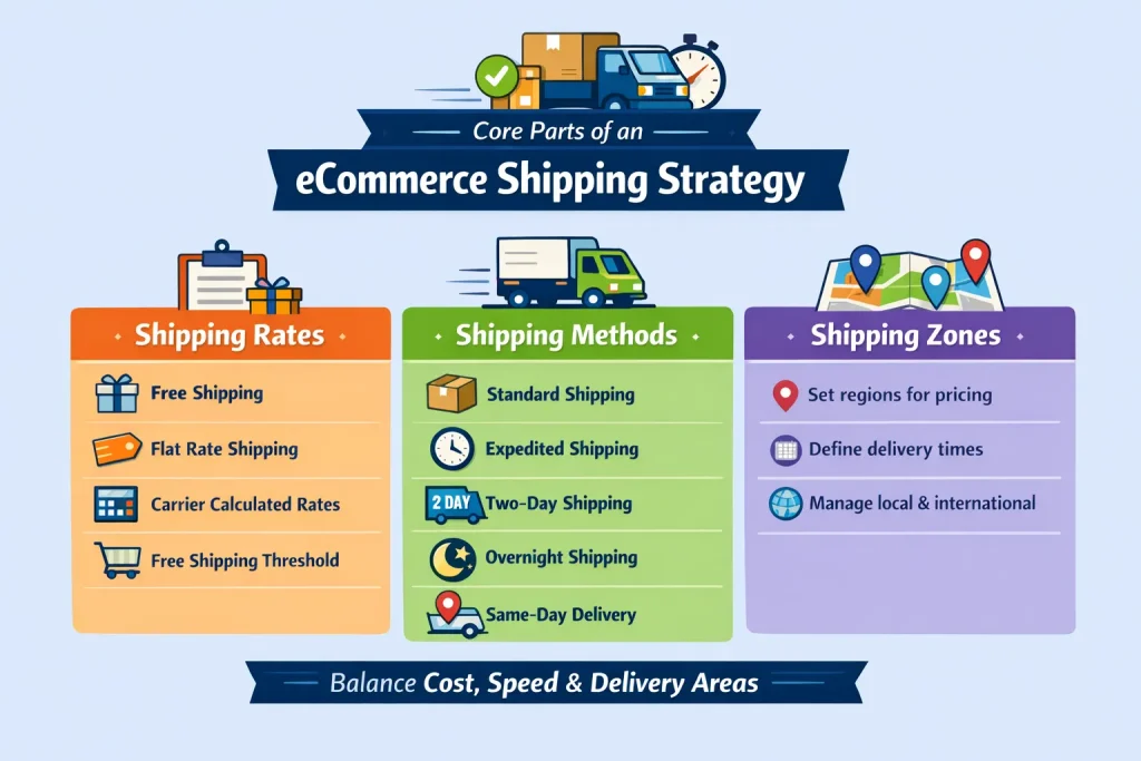 Overview of eCommerce shipping costs, including primary drivers and hidden fees beyond the label