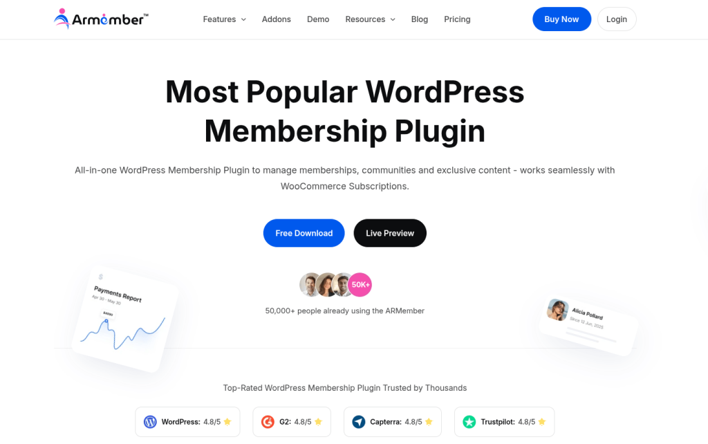 ARMember Official Page Image