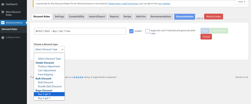 Choose Discount Type “Buy x Get x”