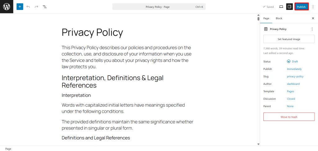 Generate and Publish the Policy