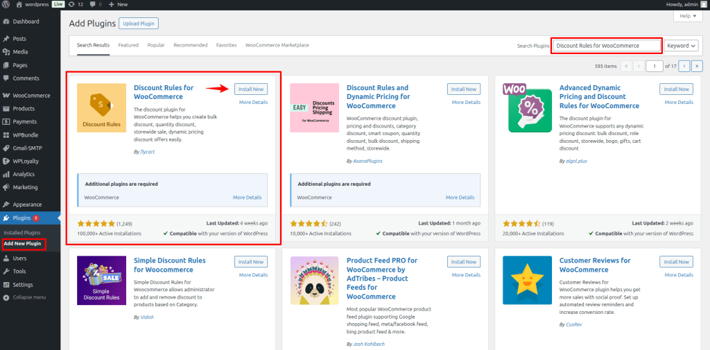 Install discount rules from wordpress
