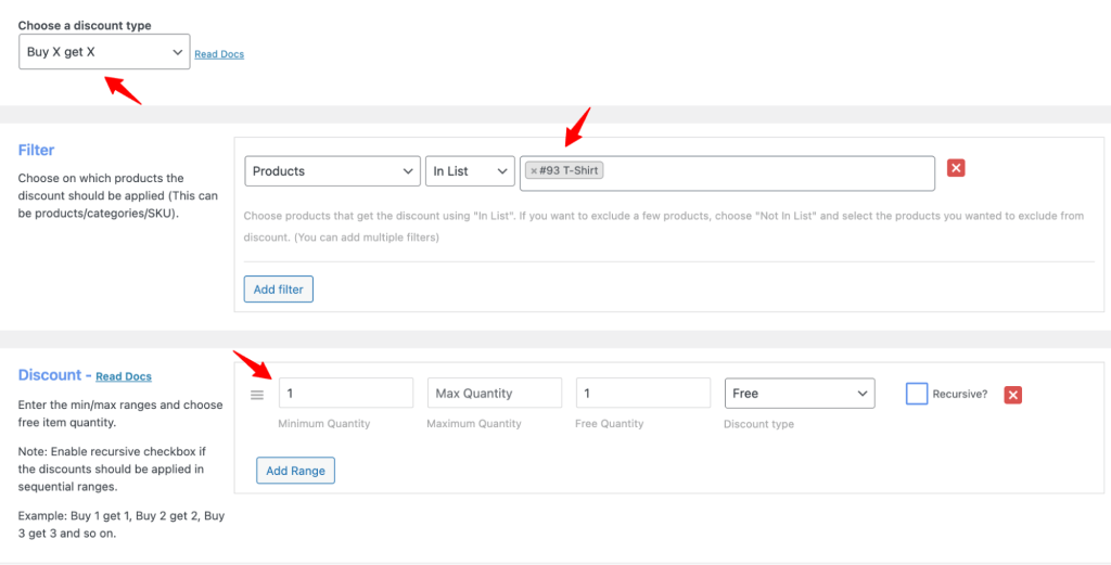 Rule Settings Of Buy x Get x