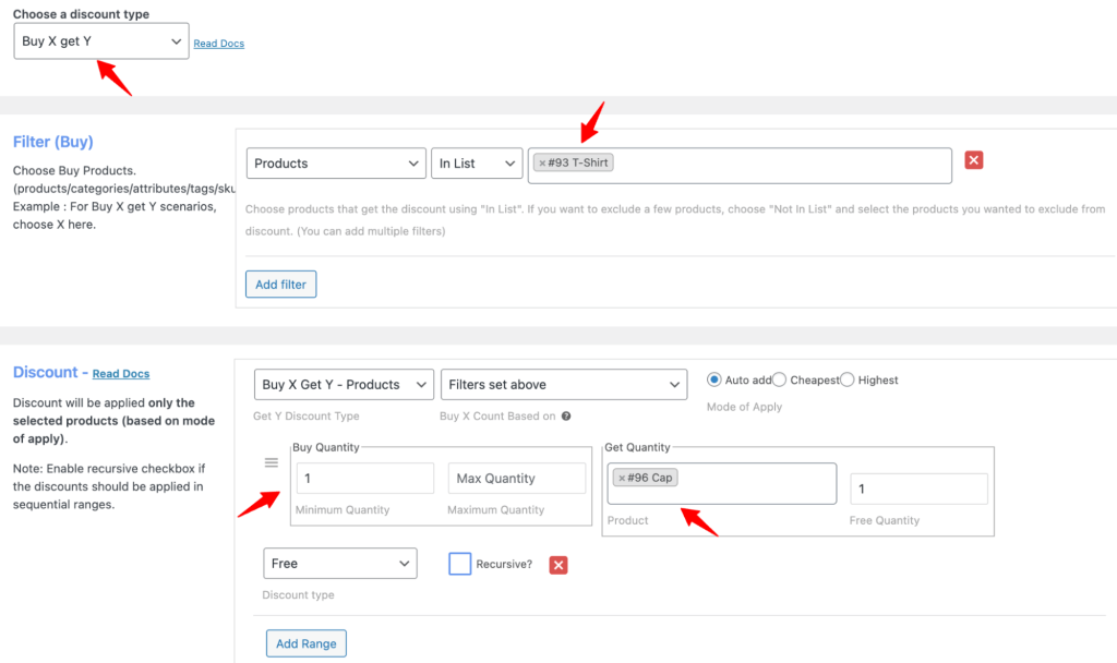 Rule Settings Of Buy x Get y