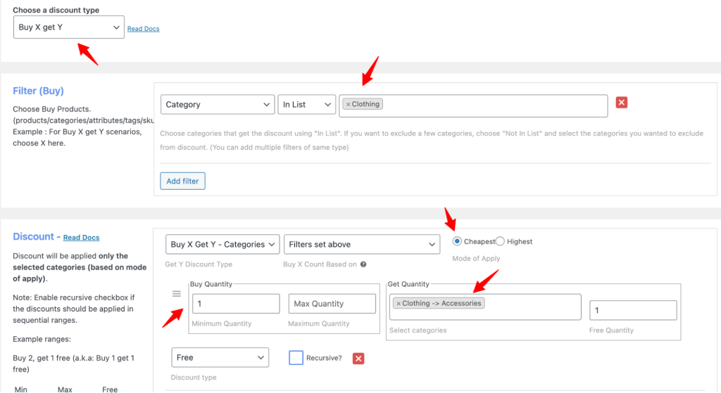 Rule Settings Of Category BOGO