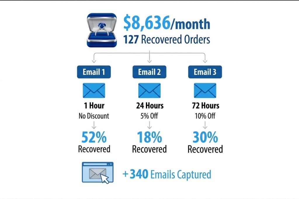 Abandoned cart recovery for jewelry store