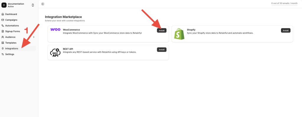 Retainful plugin dashboard in WordPress — showing connected store status